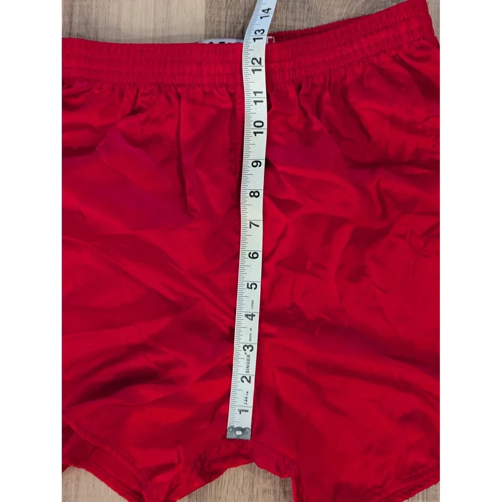 Vintage Lotto Italia Soccer Training Shorts Mens L Red Made USA Nylon 80s 90s